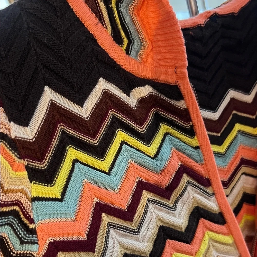 Missoni for Target Zigzag Knit Cardigan in orange and Yellow blue brown siz 12 g